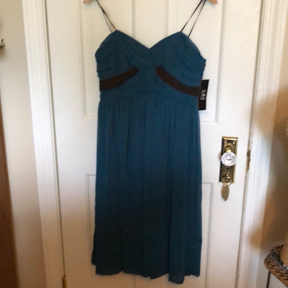 ABS Strapless Babydoll Occasion Dress
